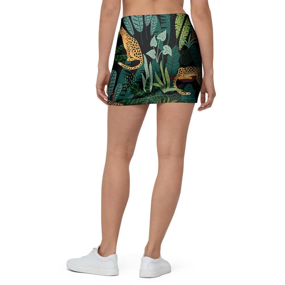 Tropical Leopard Hawaiian Print Mini Skirt-grizzshop