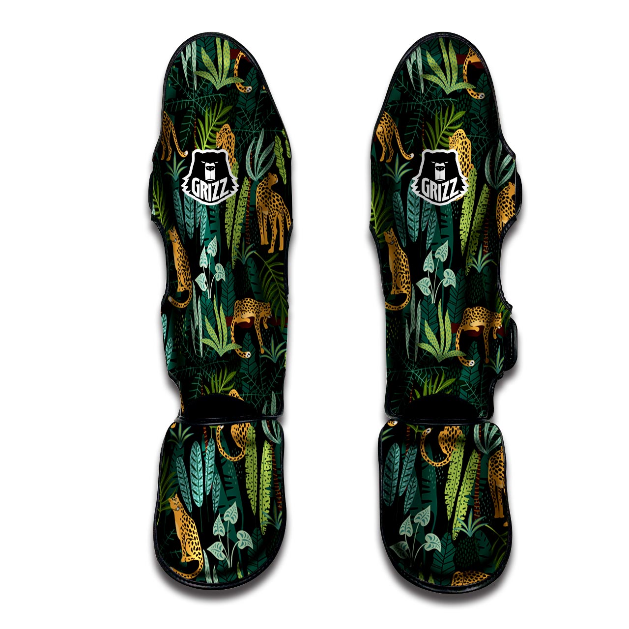 Tropical Leopard Hawaiian Print Muay Thai Shin Guard-grizzshop