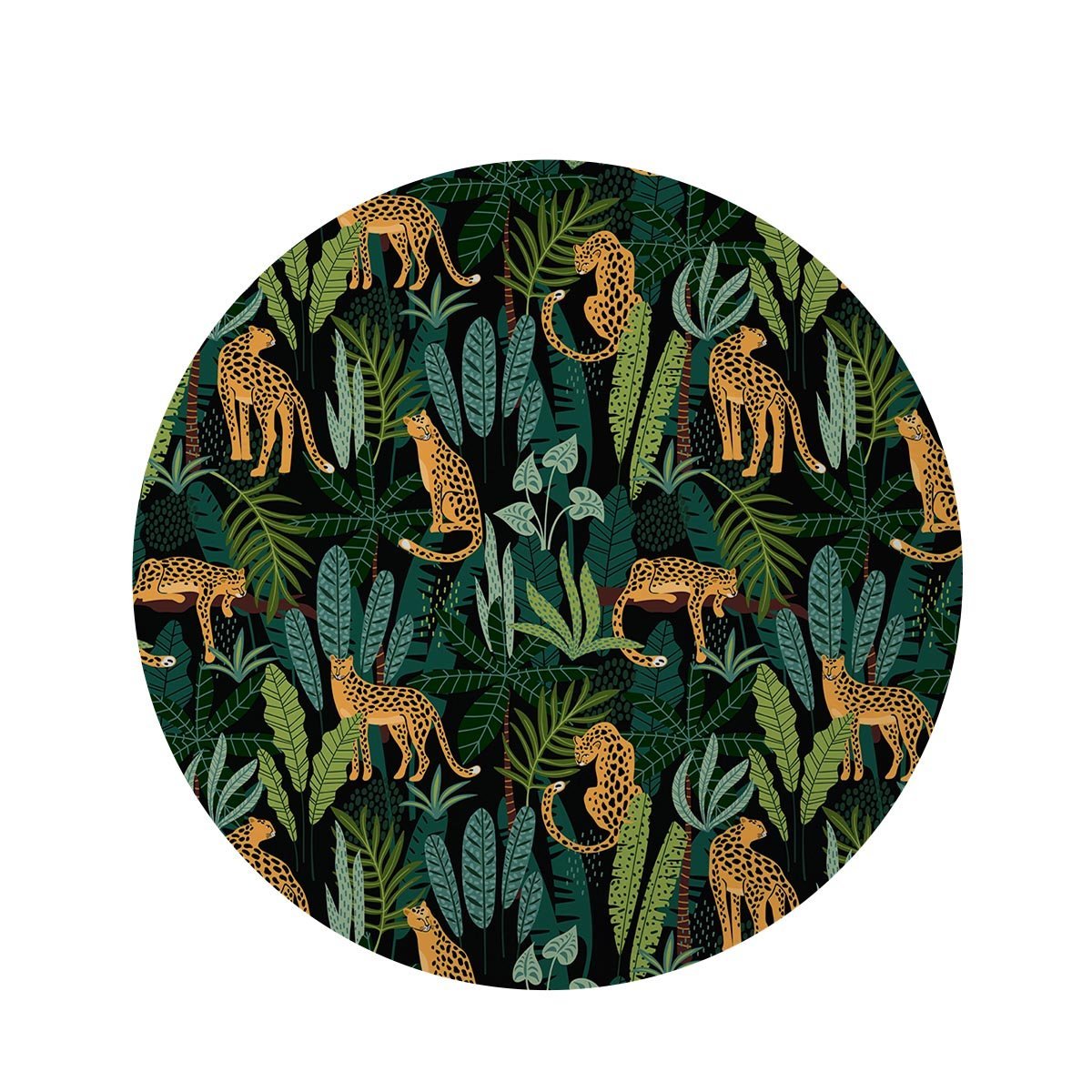 Tropical Leopard Hawaiian Print Round Rug-grizzshop