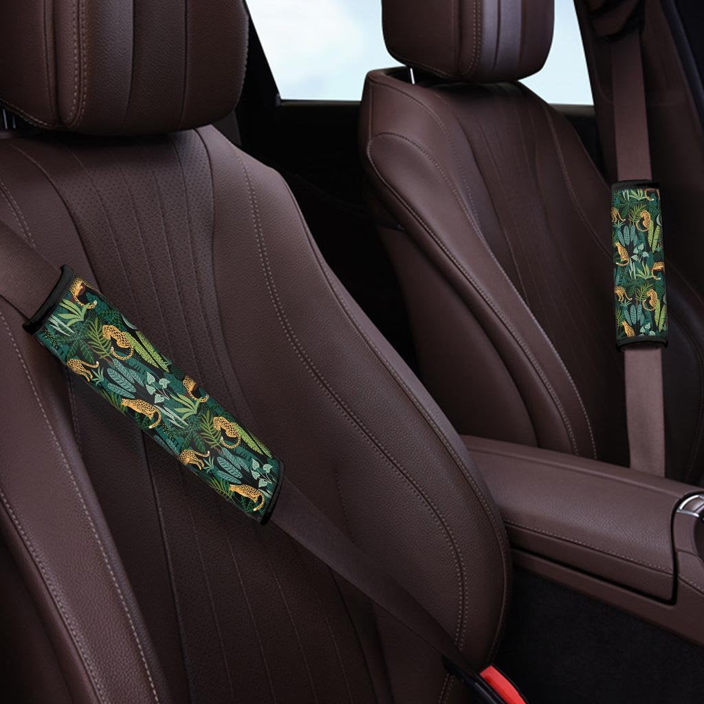 Tropical Leopard Hawaiian Print Seat Belt Cover-grizzshop