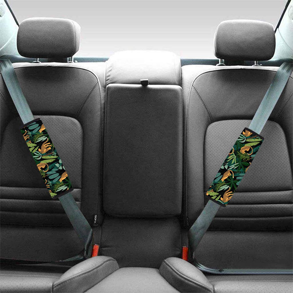 Tropical Leopard Hawaiian Print Seat Belt Cover-grizzshop