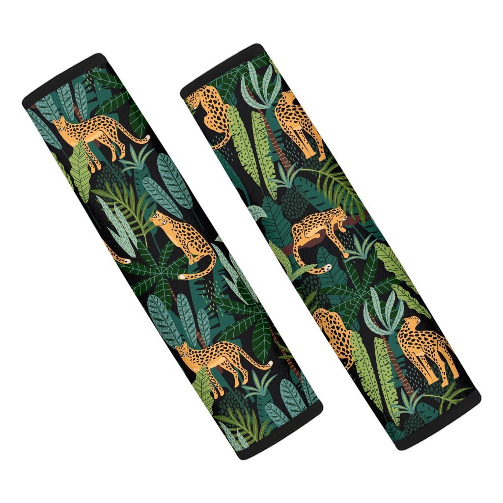 Tropical Leopard Hawaiian Print Seat Belt Cover-grizzshop