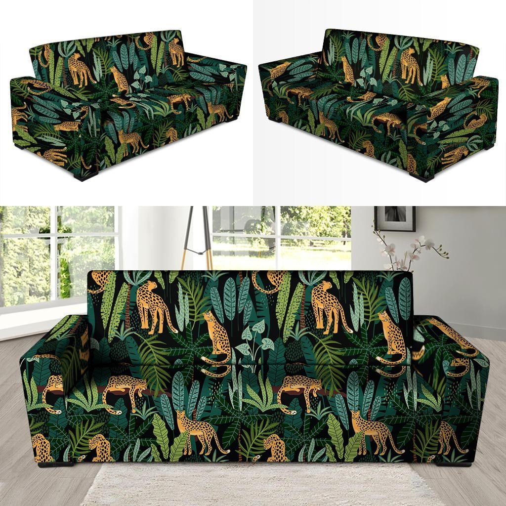 Tropical Leopard Hawaiian Print Sofa Cover-grizzshop