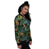 Tropical Leopard Hawaiian Print Women's Bomber Jacket-grizzshop