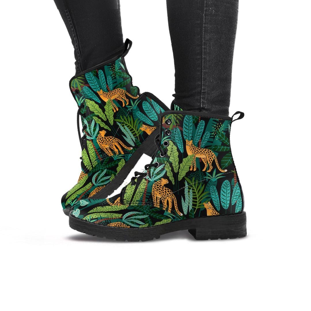 Tropical Leopard Hawaiian Print Women's Boots-grizzshop