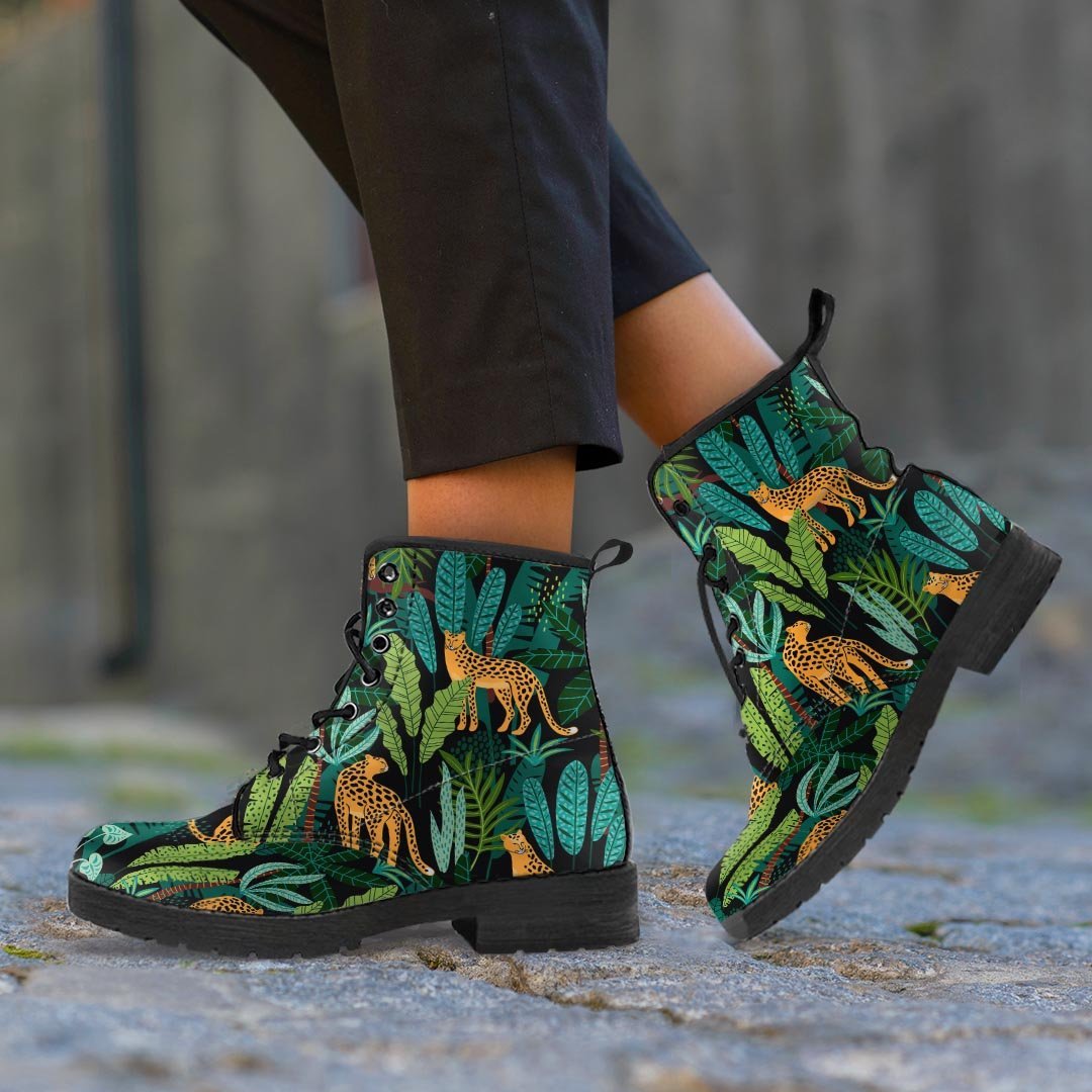 Tropical Leopard Hawaiian Print Women's Boots-grizzshop