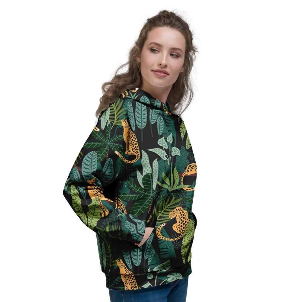 Tropical Leopard Hawaiian Print Women's Hoodie-grizzshop