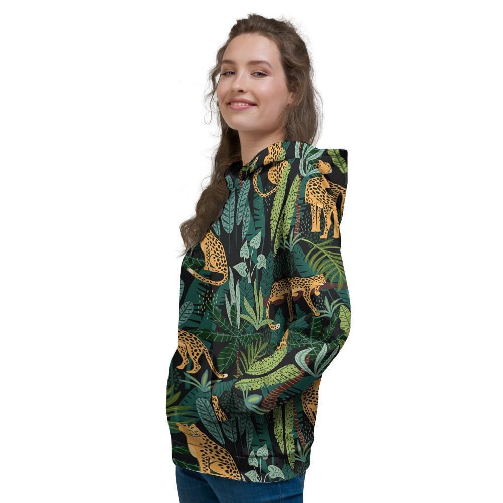 Tropical Leopard Hawaiian Print Women's Hoodie-grizzshop