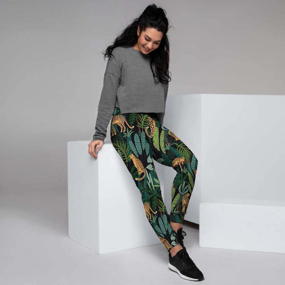 Tropical Leopard Hawaiian Print Women's Joggers-grizzshop