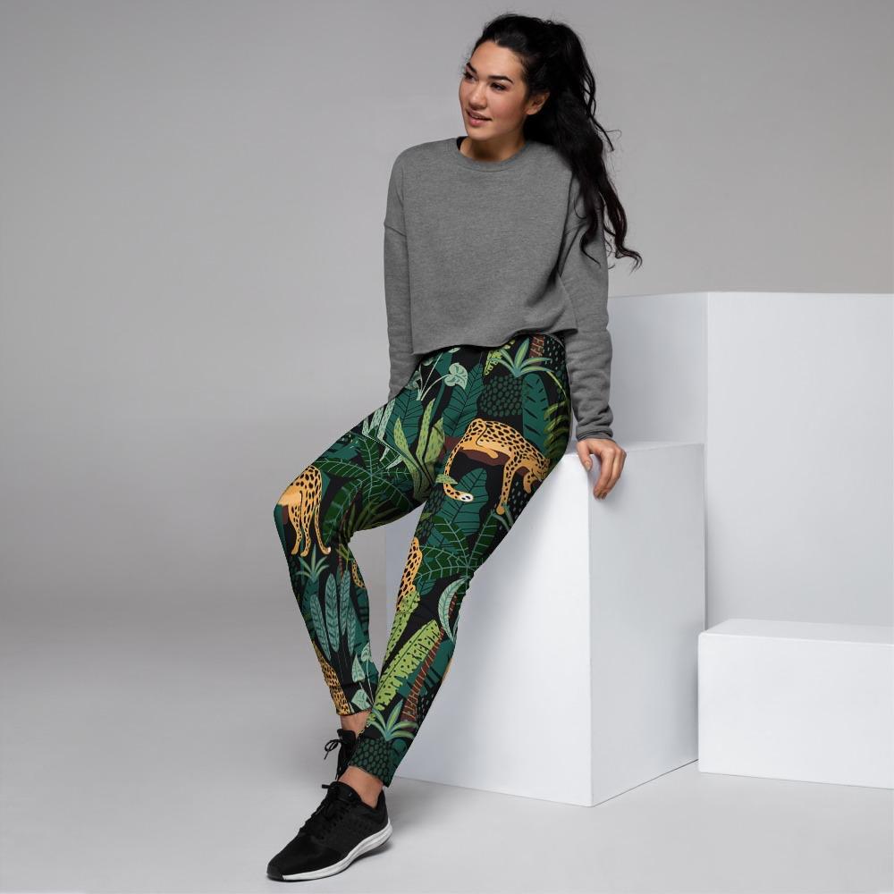 Tropical Leopard Hawaiian Print Women's Joggers-grizzshop