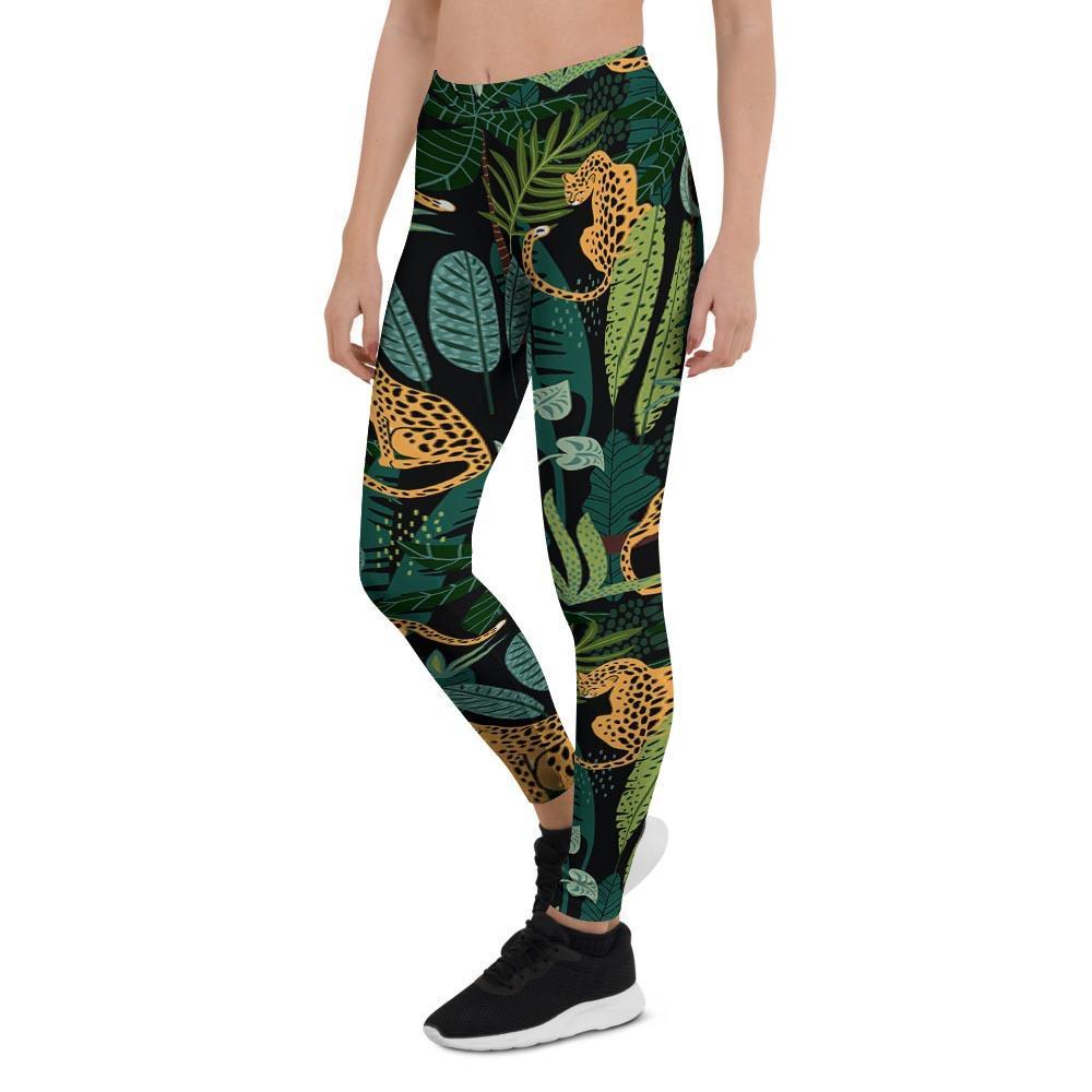 Tropical Leopard Hawaiian Print Women's Leggings-grizzshop