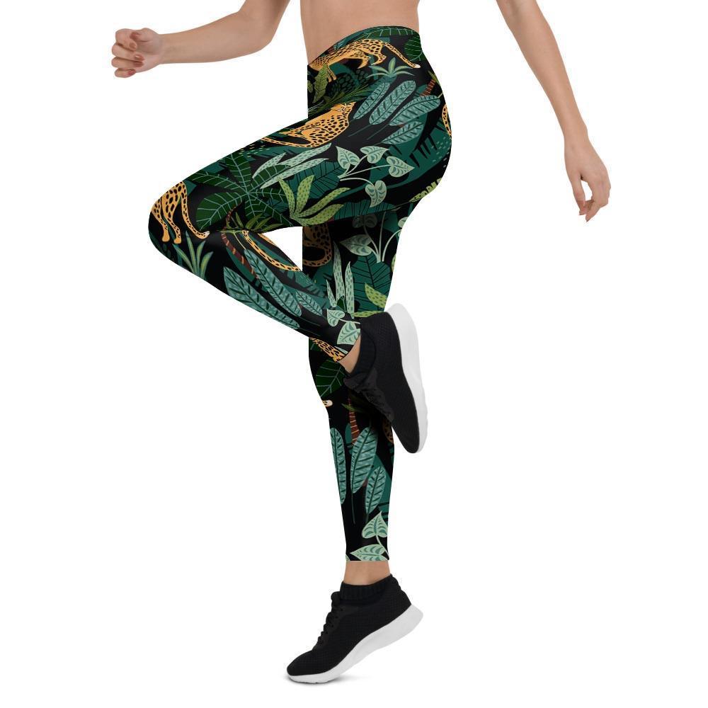 Tropical Leopard Hawaiian Print Women's Leggings-grizzshop