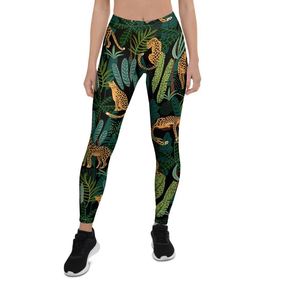 Tropical Leopard Hawaiian Print Women's Leggings-grizzshop