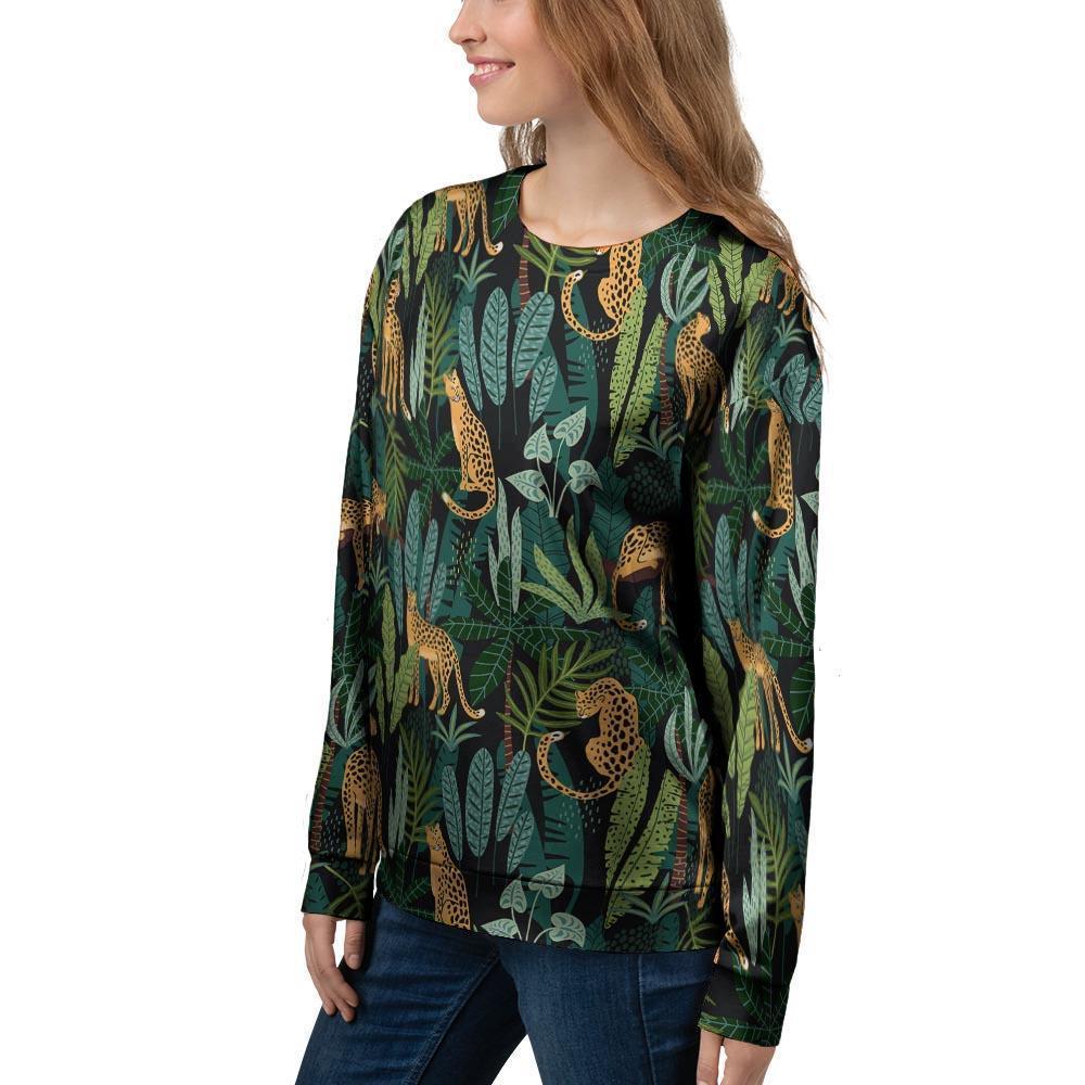 Tropical Leopard Hawaiian Print Women's Sweatshirt-grizzshop