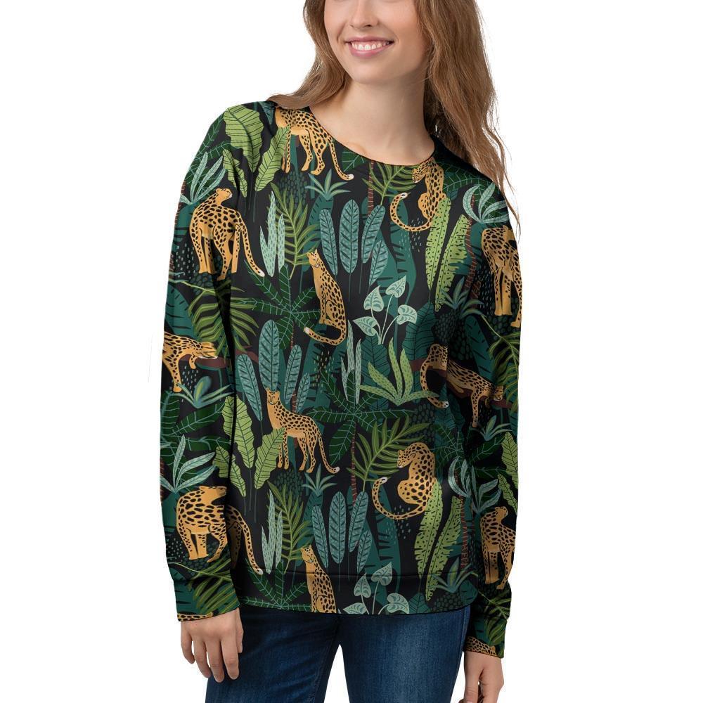 Tropical Leopard Hawaiian Print Women's Sweatshirt-grizzshop