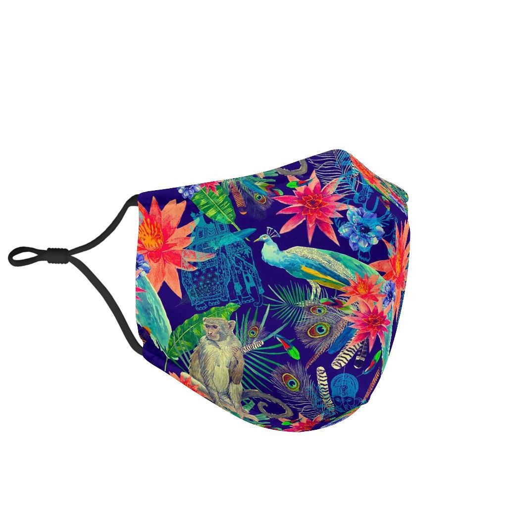 Tropical Monkey Print Pattern Face Mask-grizzshop