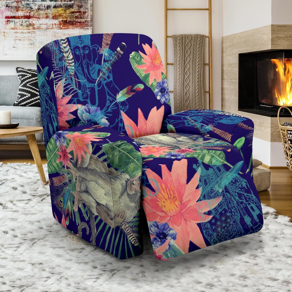 Tropical Monkey Print Pattern Recliner Cover-grizzshop