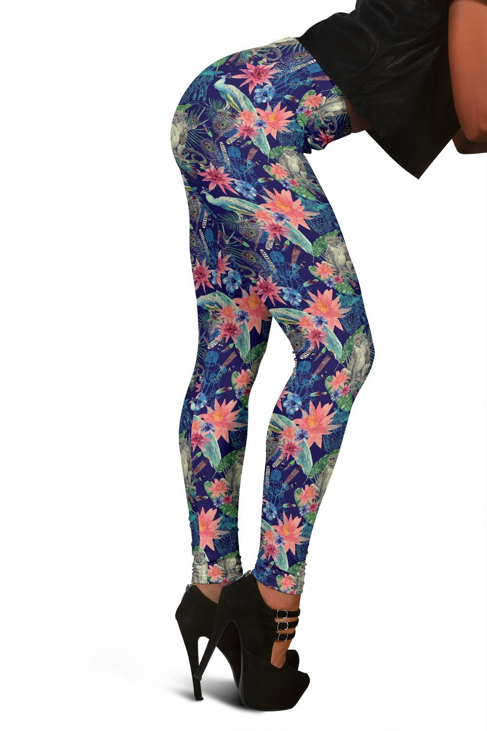 Tropical Monkey Print Pattern Women Leggings-grizzshop