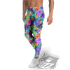 Tropical Neon Hibiscus Print Pattern Men's Leggings-grizzshop