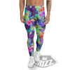 Tropical Neon Hibiscus Print Pattern Men's Leggings-grizzshop