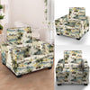 Tropical Palm Lead Island Print Armchair Cover-grizzshop