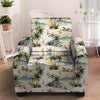 Tropical Palm Lead Island Print Armchair Cover-grizzshop