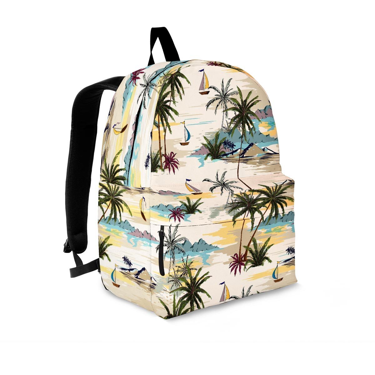 Tropical Palm Lead Island Print Backpack-grizzshop