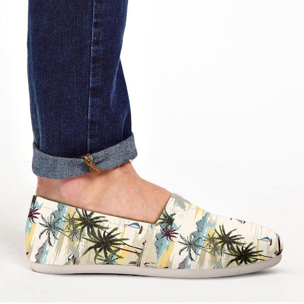 Tropical Palm Lead Island Print Canvas Shoes-grizzshop