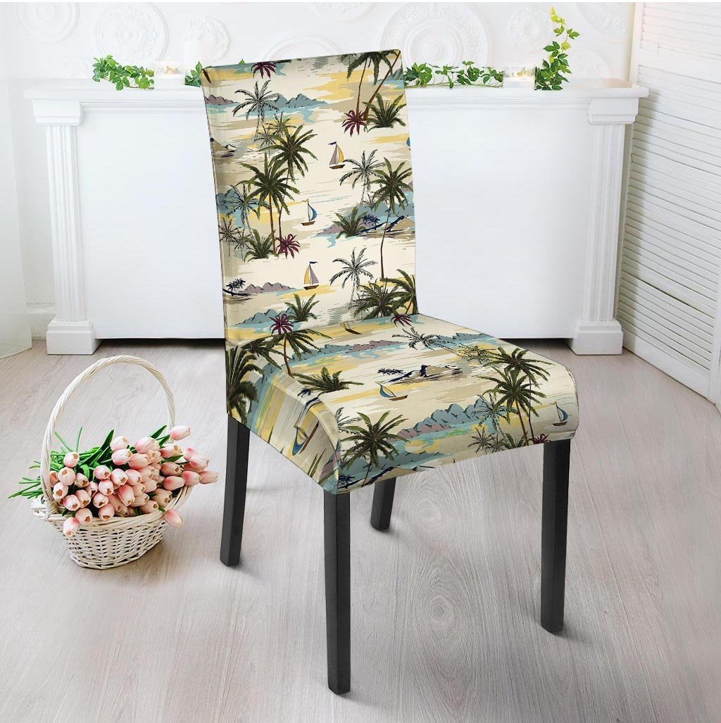 Tropical Palm Lead Island Print Chair Cover-grizzshop