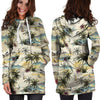 Tropical Palm Lead Island Print Hoodie Dress-grizzshop