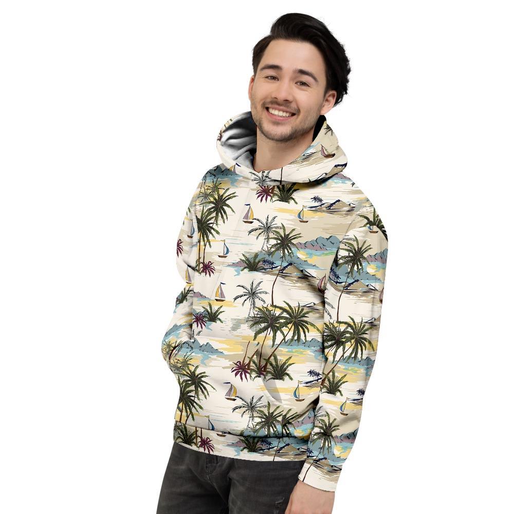 Tropical Palm Lead Island Print Men's Hoodie-grizzshop