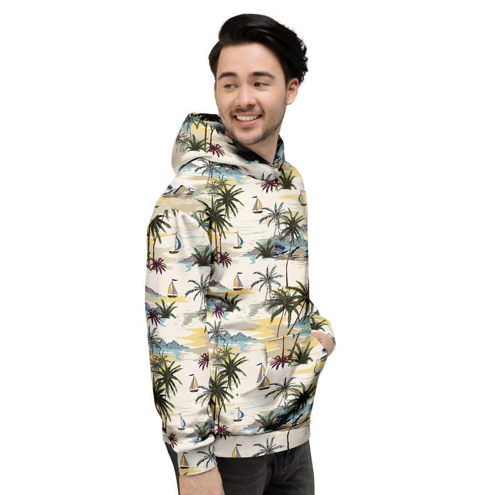 Tropical Palm Lead Island Print Men's Hoodie-grizzshop