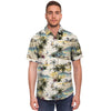 Tropical Palm Lead Island Print Men's Short Sleeve Shirt-grizzshop