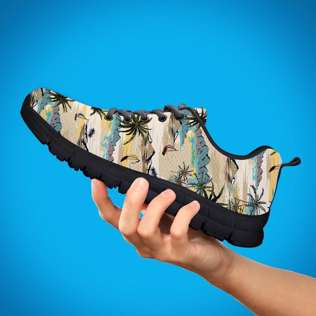 Tropical Palm Lead Island Print Men's Sneakers-grizzshop