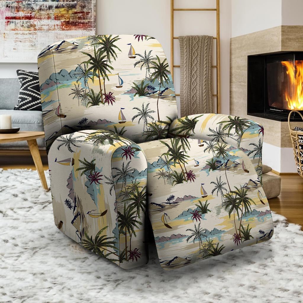 Tropical Palm Lead Island Print Recliner Cover-grizzshop