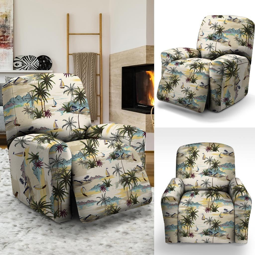 Tropical Palm Lead Island Print Recliner Cover-grizzshop