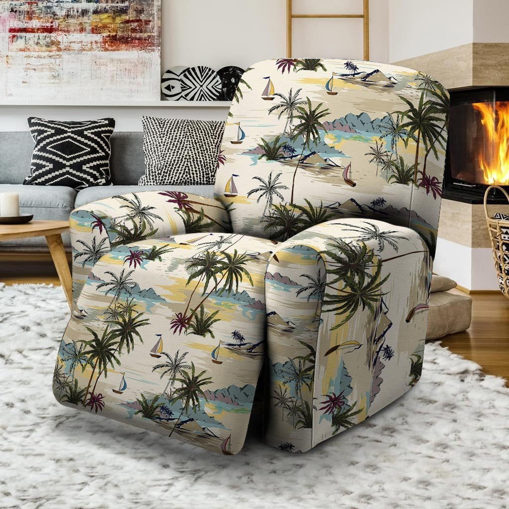 Tropical Palm Lead Island Print Recliner Cover-grizzshop