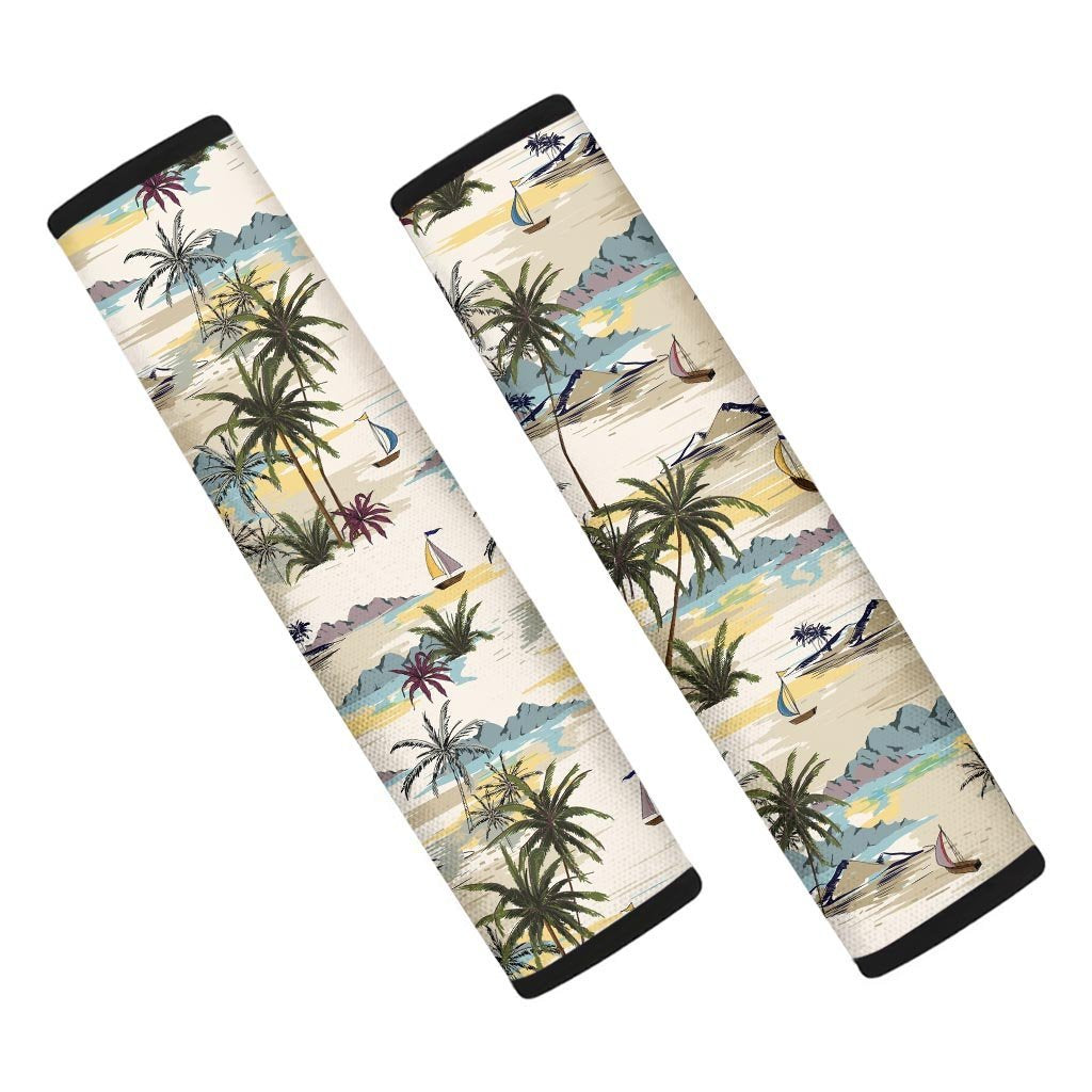 Tropical Palm Lead Island Print Seat Belt Cover-grizzshop