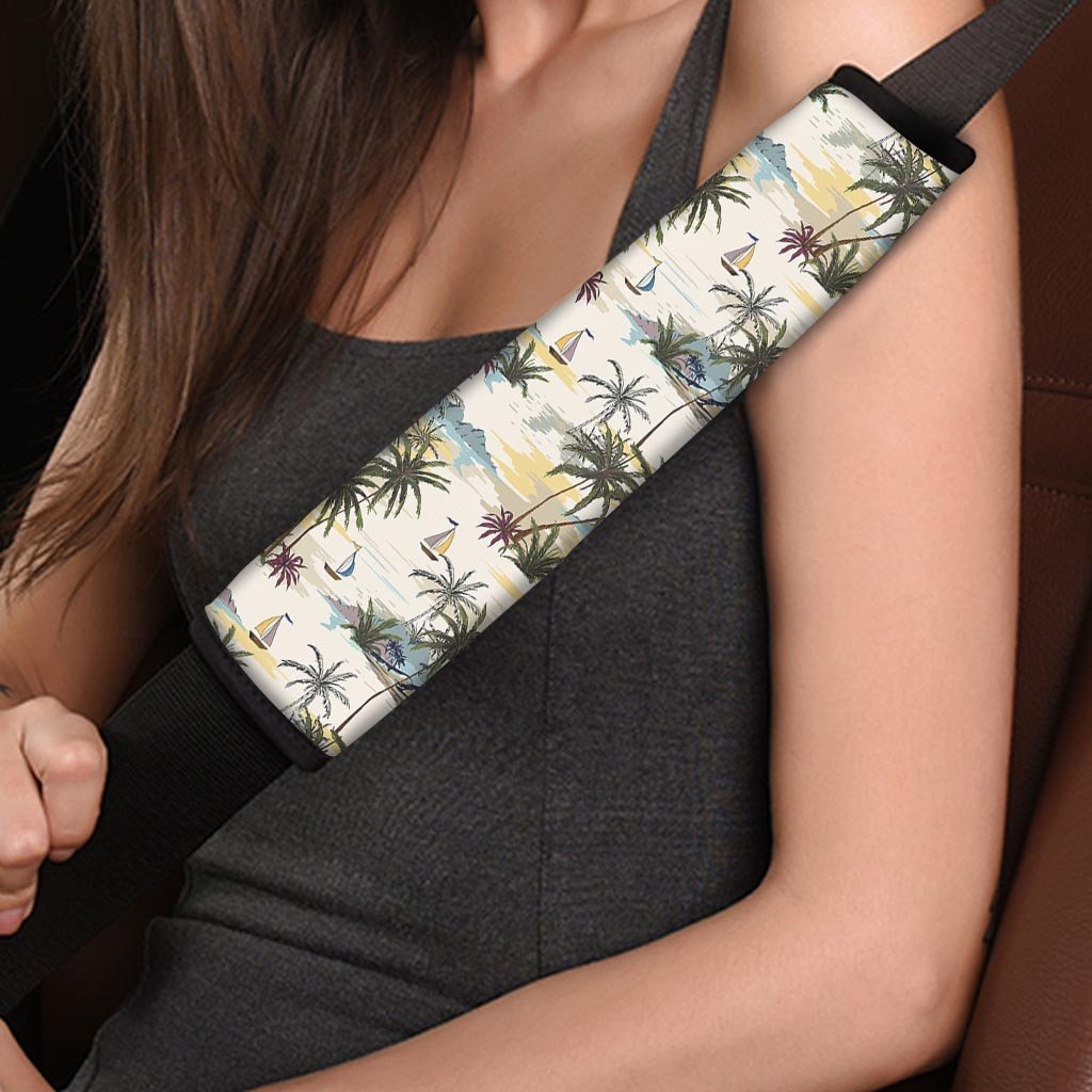 Tropical Palm Lead Island Print Seat Belt Cover-grizzshop