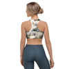 Tropical Palm Lead Island Print Sports Bra-grizzshop