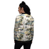 Tropical Palm Lead Island Print Women's Bomber Jacket-grizzshop