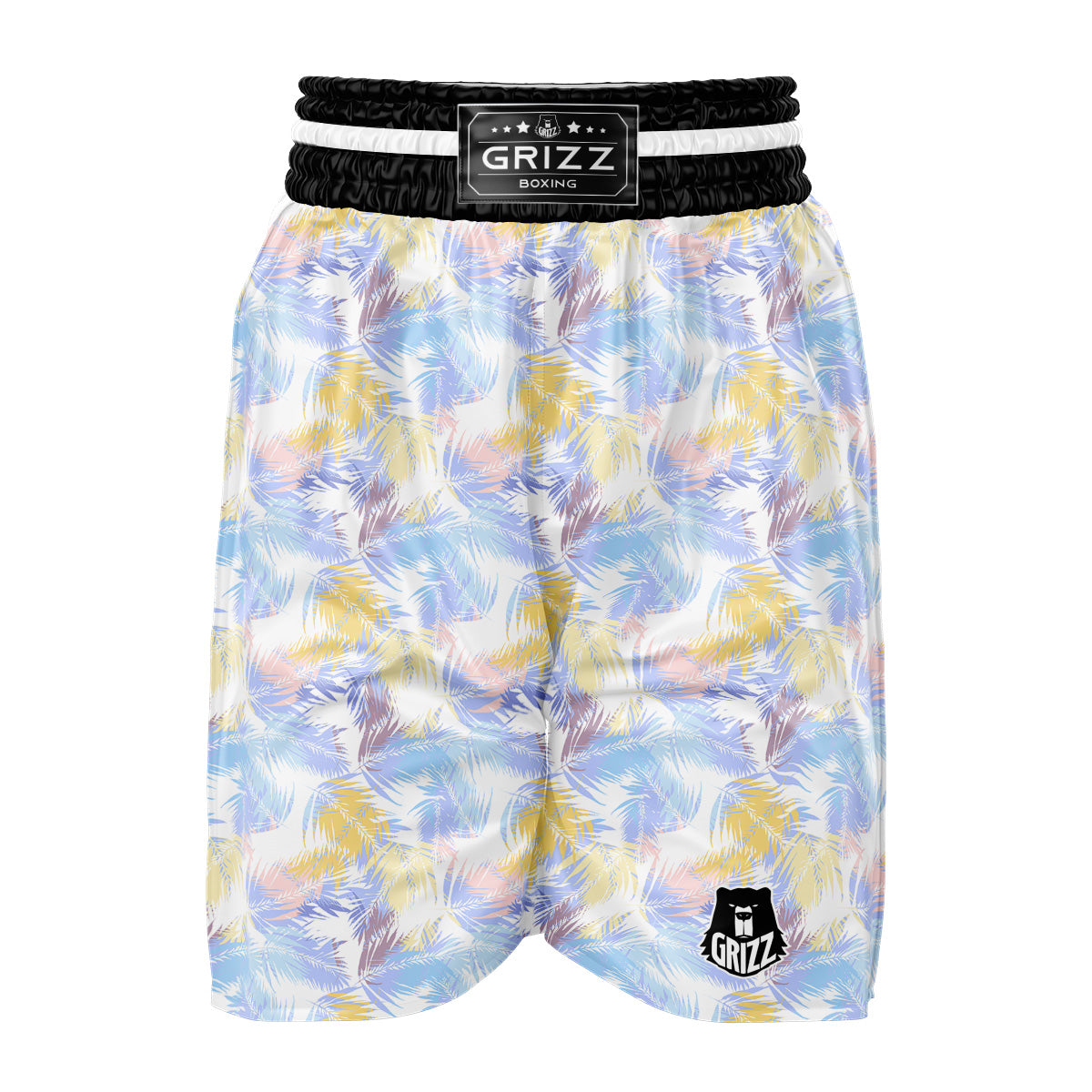 Tropical Palm Leaf Pastel Print Pattern Boxing Shorts-grizzshop