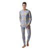 Tropical Palm Leaf Pastel Print Pattern Men's Pajamas-grizzshop