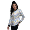 Tropical Palm Leaf Pastel Print Pattern Women's Bomber Jacket-grizzshop