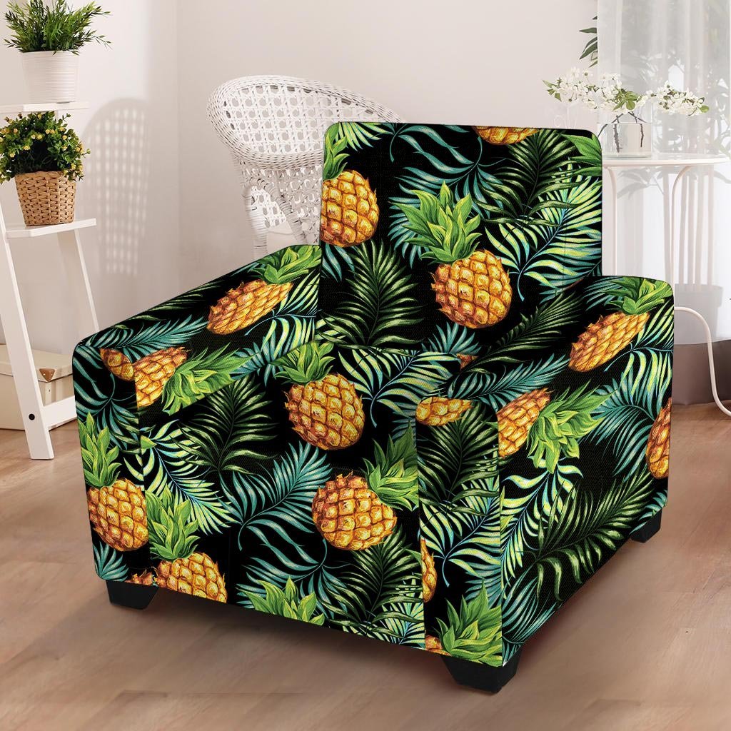 Tropical Palm Leaf Pineapple Print Armchair Cover-grizzshop