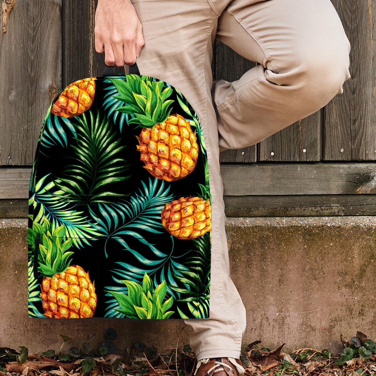 Tropical Palm Leaf Pineapple Print Backpack-grizzshop