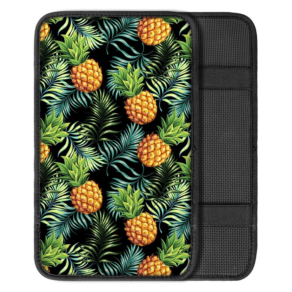 Tropical Palm Leaf Pineapple Print Car Console Cover-grizzshop