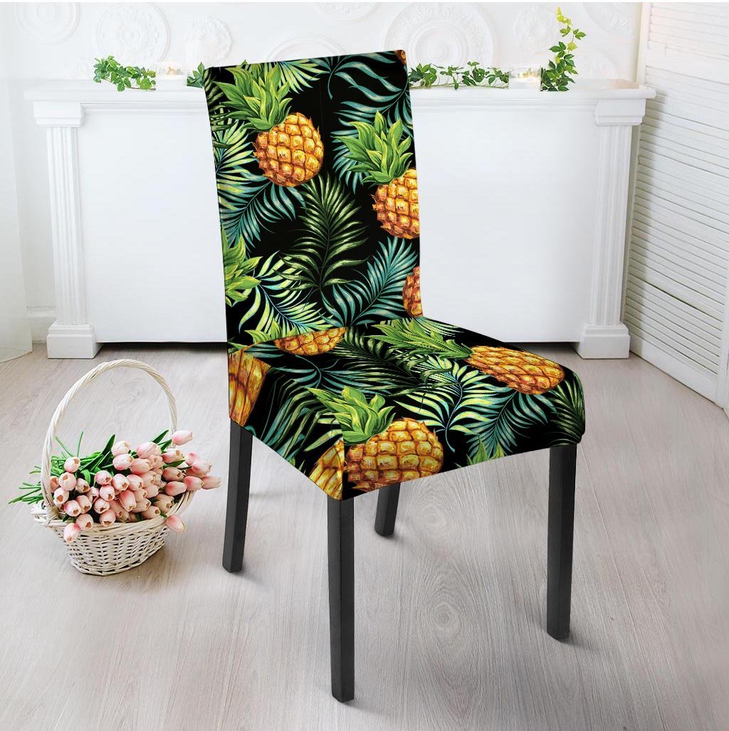 Tropical Palm Leaf Pineapple Print Chair Cover-grizzshop