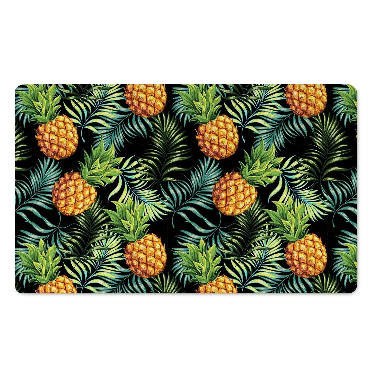 Tropical Palm Leaf Pineapple Print Door Mat-grizzshop