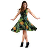 Tropical Palm Leaf Pineapple Print Dress-grizzshop